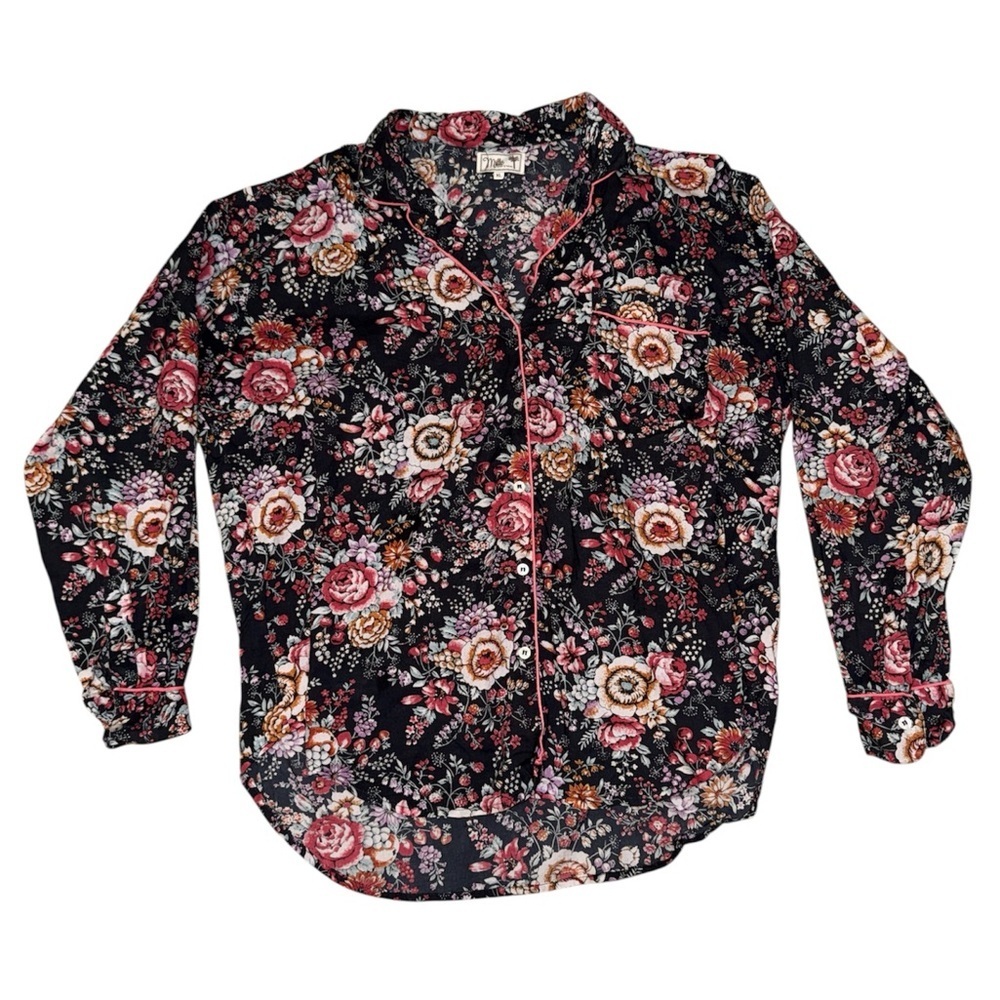 Mille resort & travel multicolor floral button down blouse women’s size XL